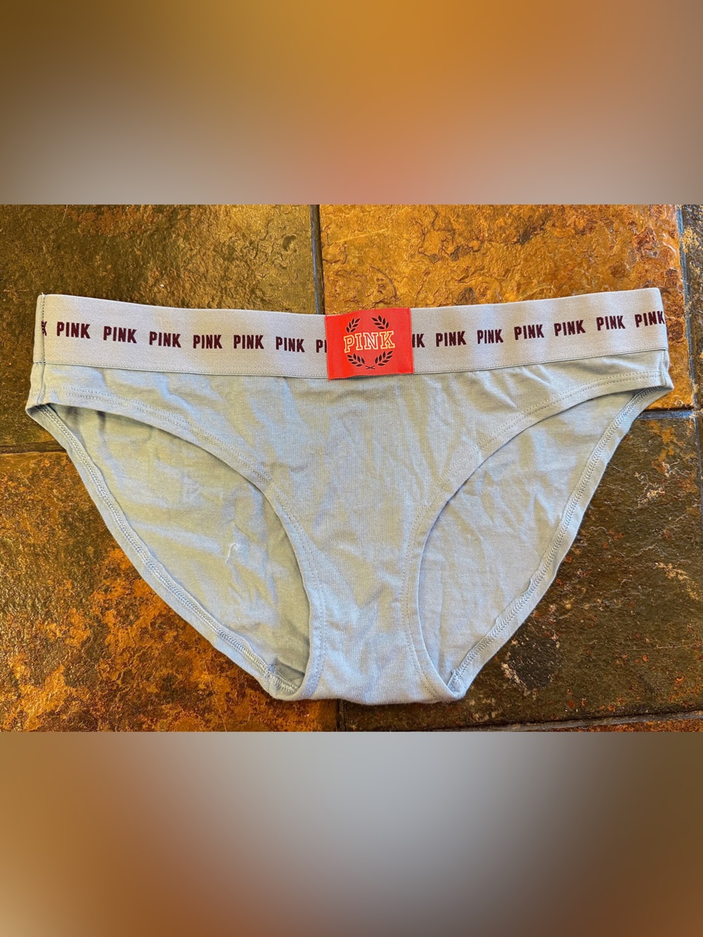 PINK Victoria's Secret Red & Light Blue Cotton Bikini Panty Set - Picture 6 of 16